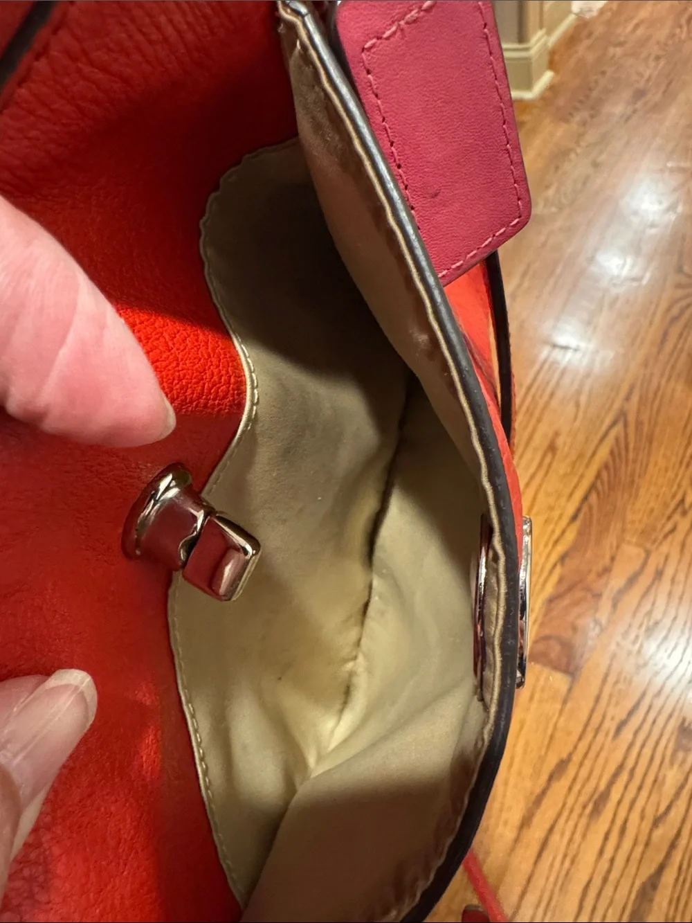 Coach Red Pebbled Leather Crossbody Bag